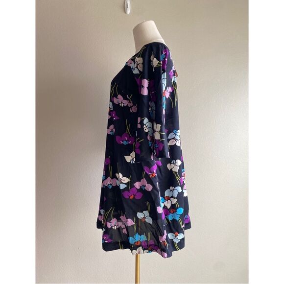 vintage 60s 70s bell sleeve floral‎ mini dress - Picture 3 of 7